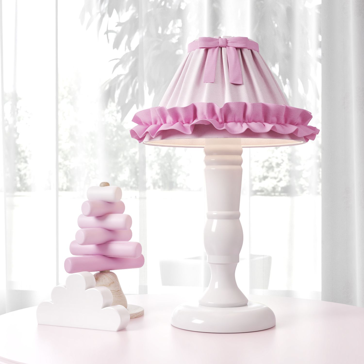 Abajur Madeira Azul bebê