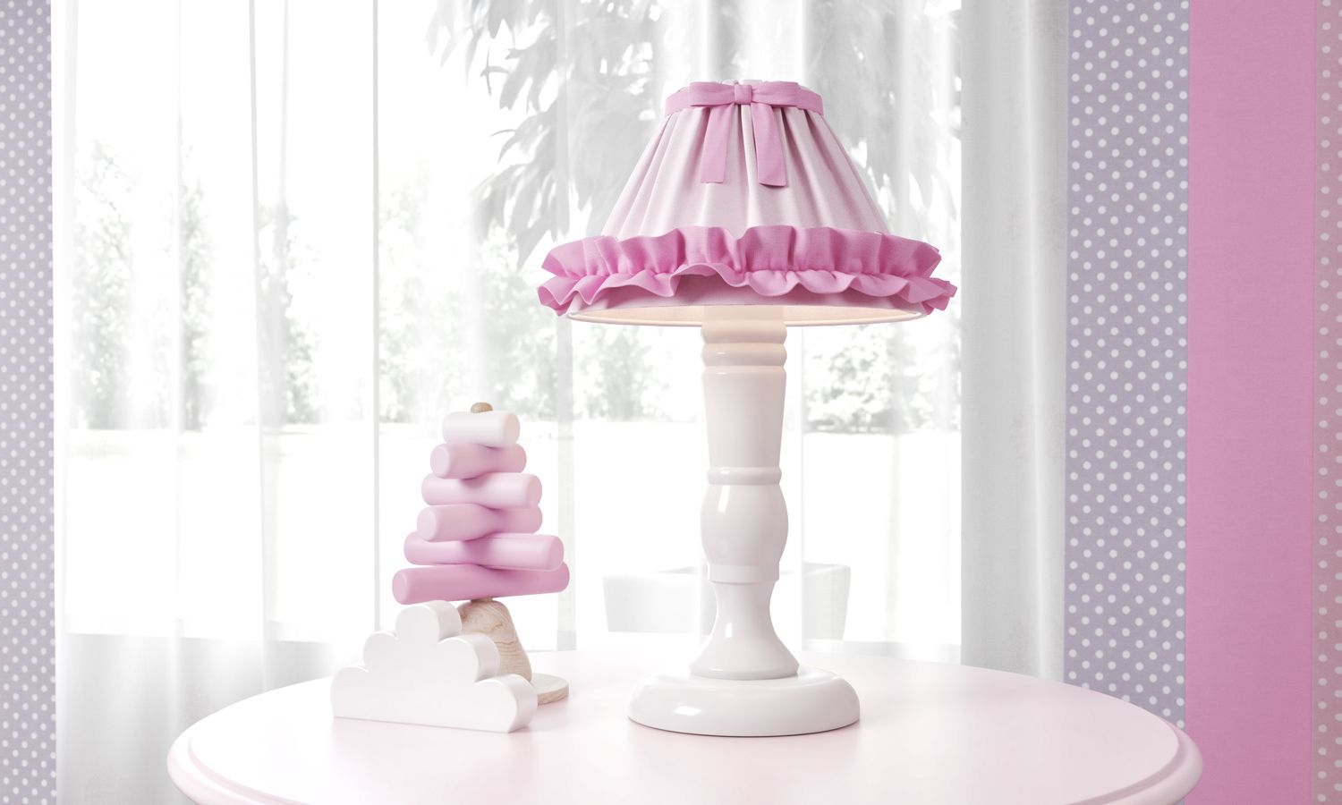 Abajur Madeira Azul bebê