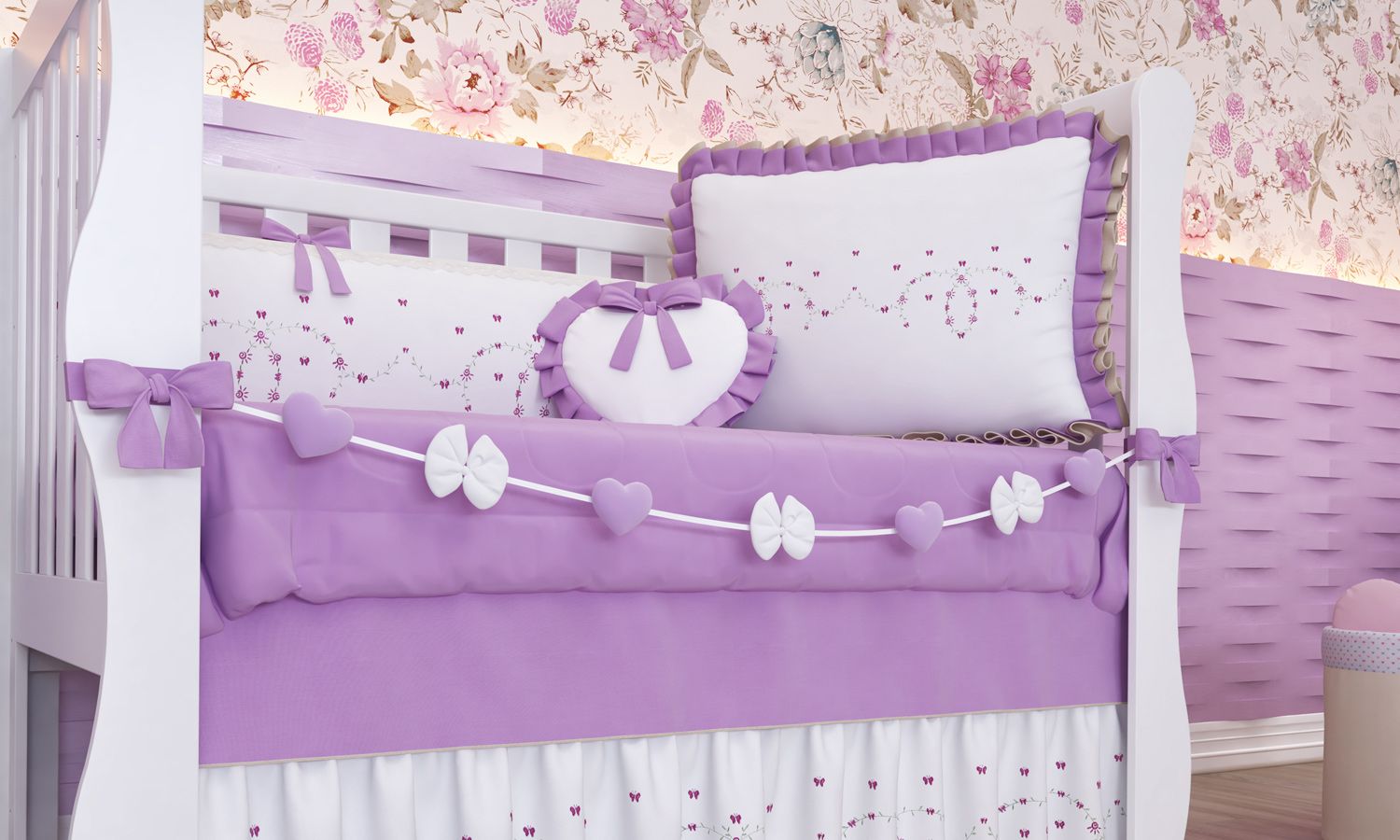 Varal de Berço Alice Rosa 1,30m