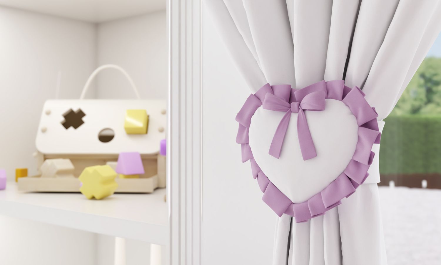 Prendedor de Cortina Alice Rosa 2 Peças