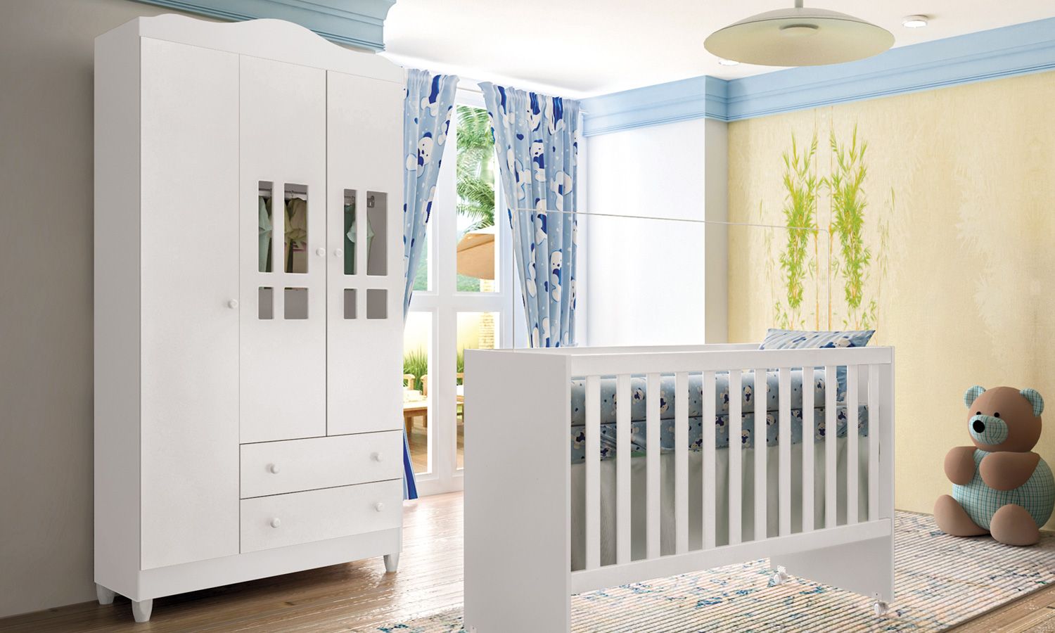 Guarda Roupa Infantil Branco 3 Portas Ariel