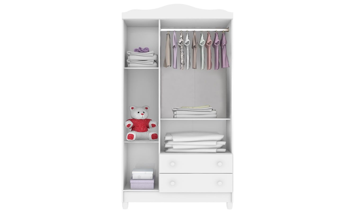 Guarda Roupa Infantil Branco 3 Portas Ariel