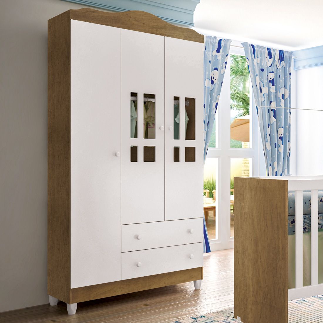 Guarda Roupa Infantil Branco 3 Portas Ariel