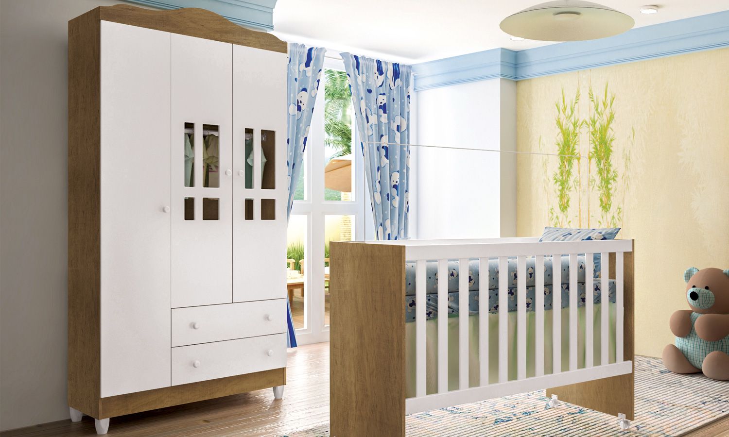 Guarda Roupa Infantil Branco 3 Portas Ariel