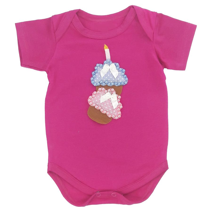 Body Manga Curta Cupcake Pink