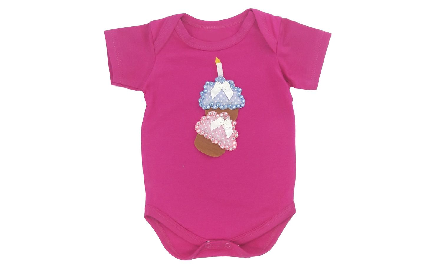 Body Manga Curta Cupcake Pink Tam GG