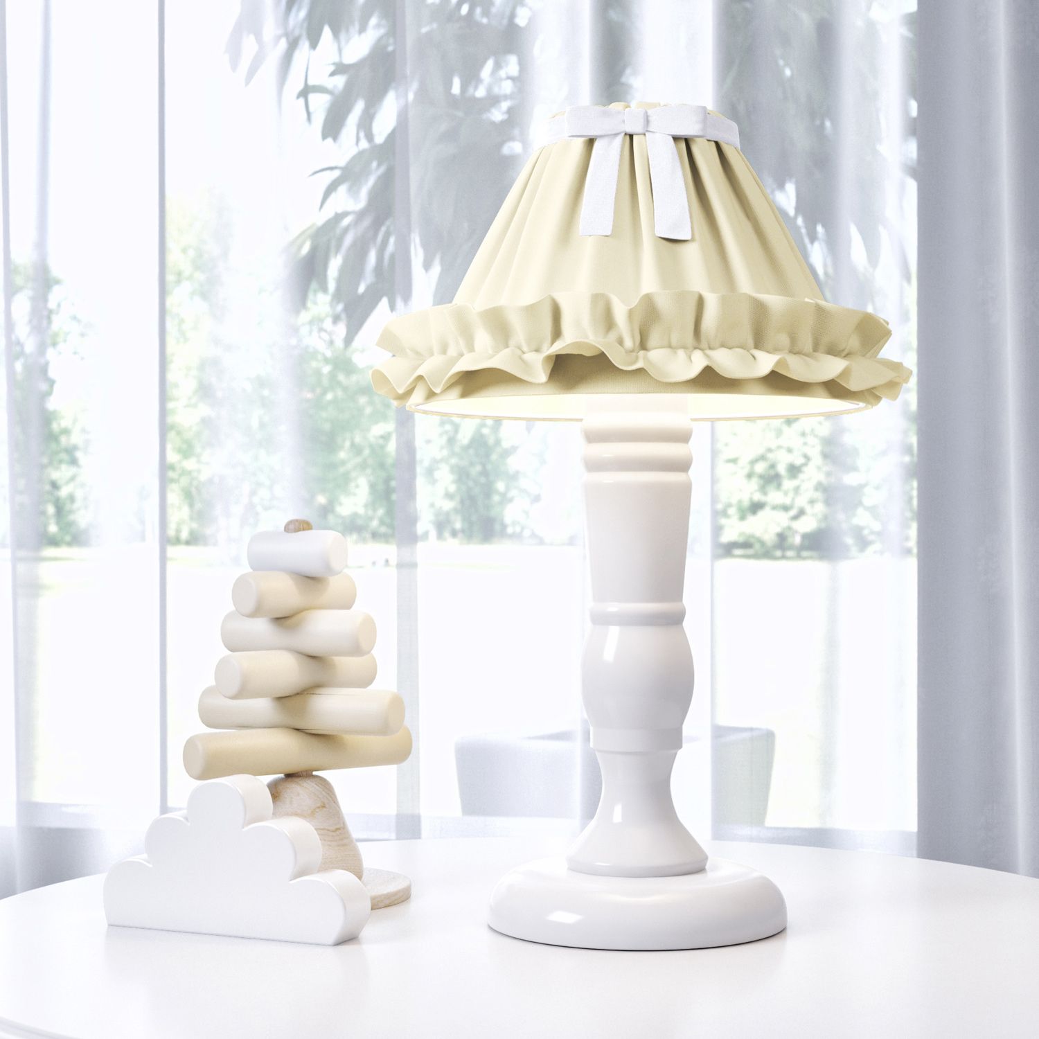 Abajur Madeira Azul bebê