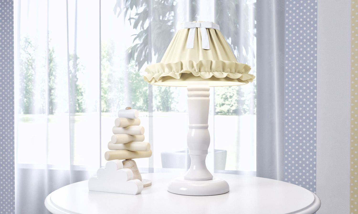 Abajur Madeira Azul bebê