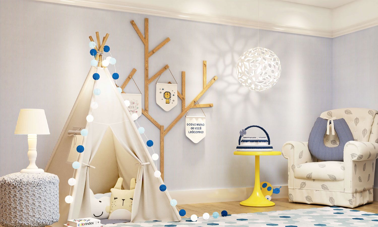 Cabideiro Árvore de Parede Rosa 2m