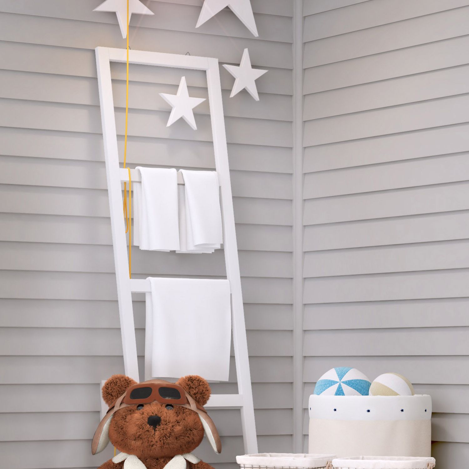 Escada Estante Decorativa Branca 1,50m