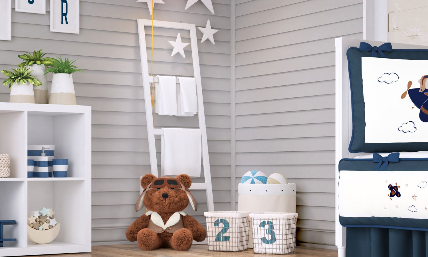 Escada Estante Decorativa Branca 1,50m