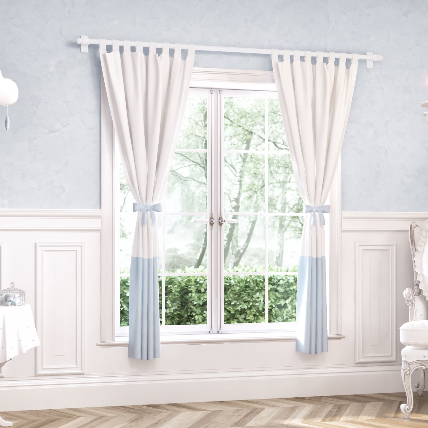 Cortina para Varão com Laço Bege