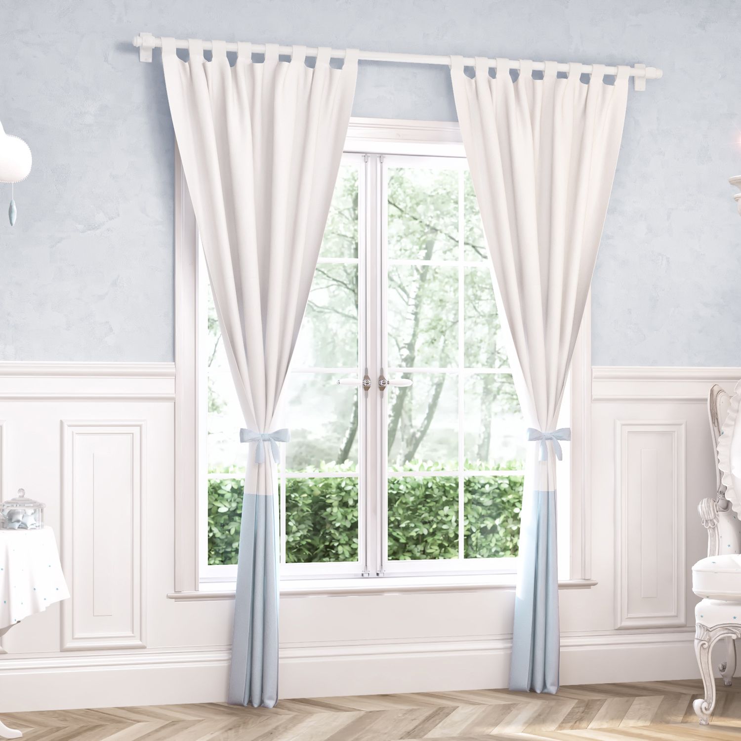 Cortina para Varão com Laço Bege