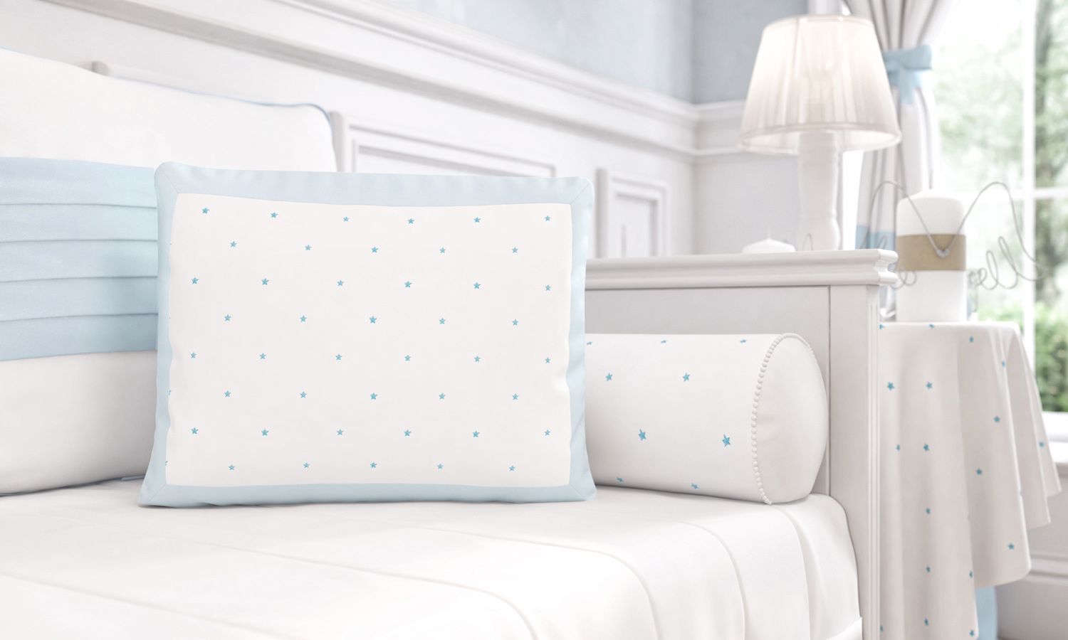 Almofada Retangular Estrelinhas Bege 43cm