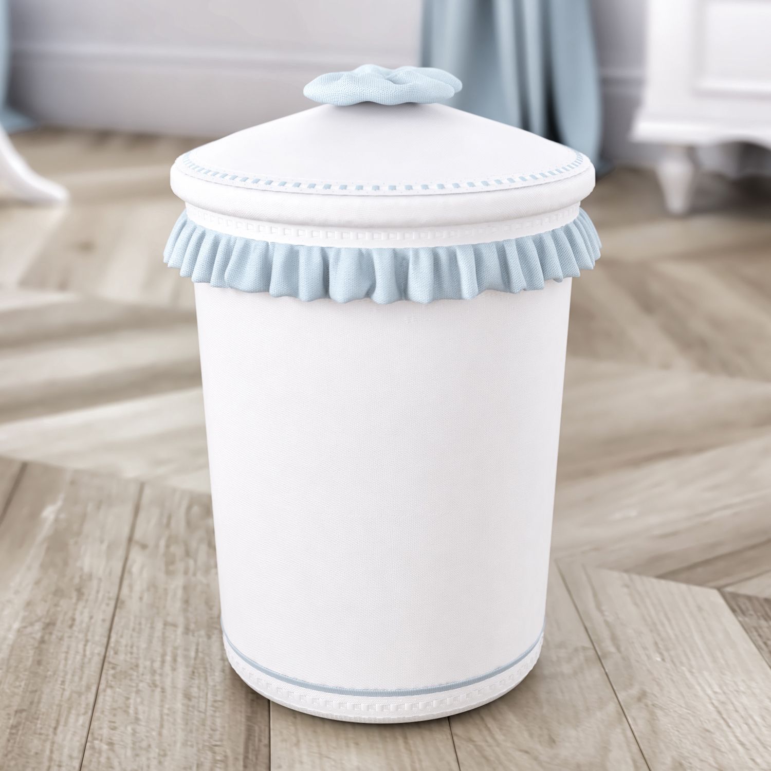 Lixeira com Babado e Laço Bege
