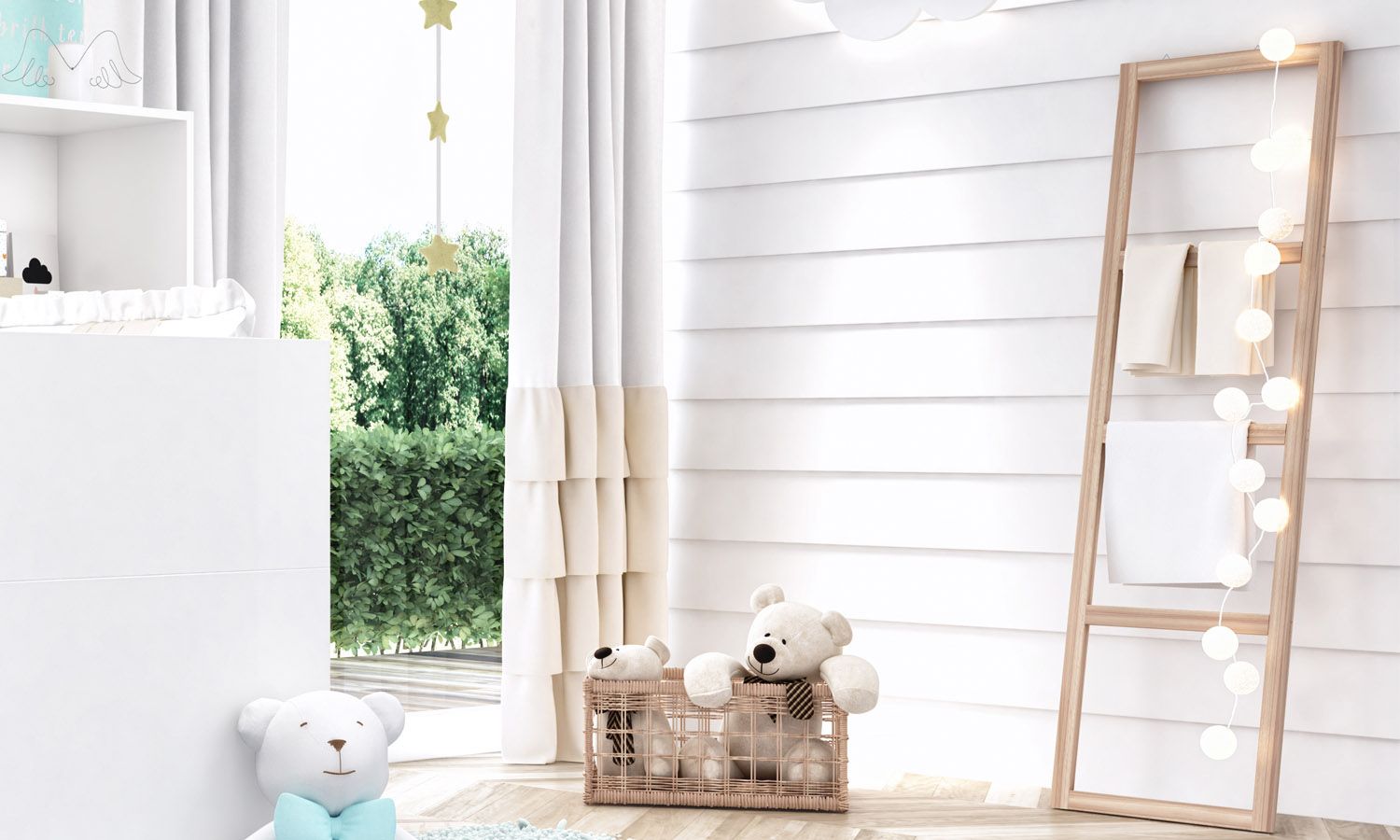 Escada Estante Decorativa Branca 1,50m