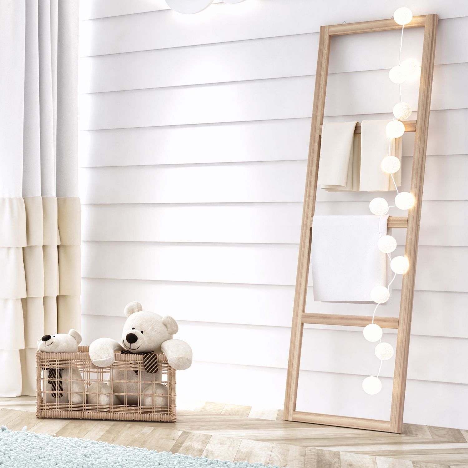 Escada Estante Decorativa Branca 1,50m