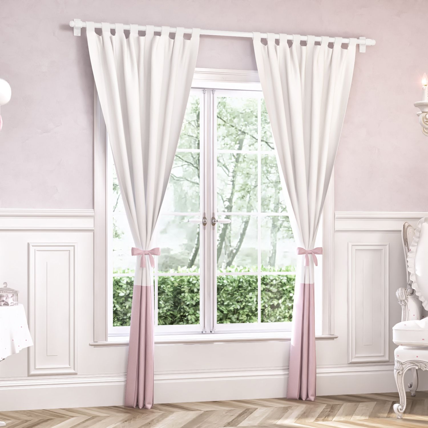 Cortina para Varão com Laço Bege