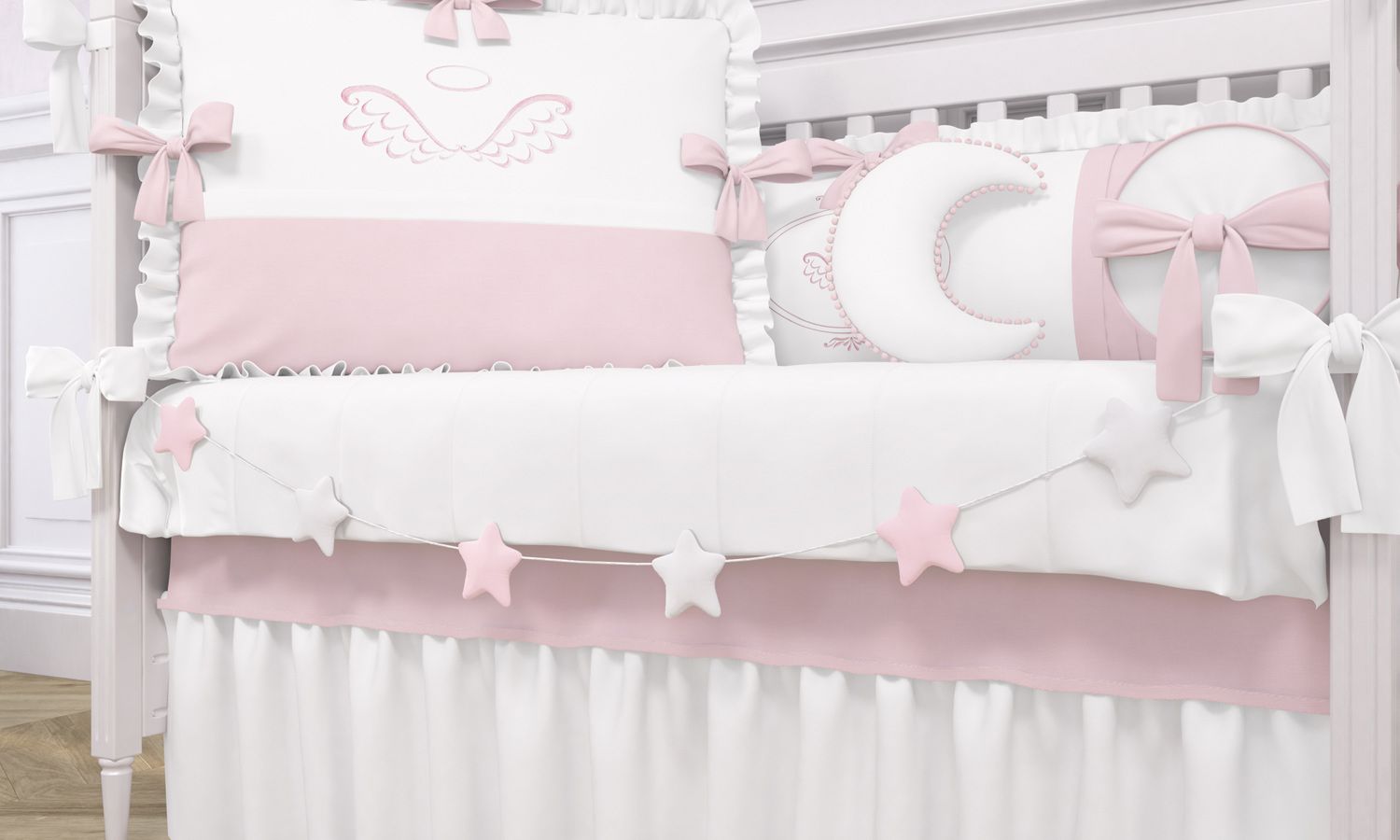 Varal de Berço Estrelinhas Bege 1,30m