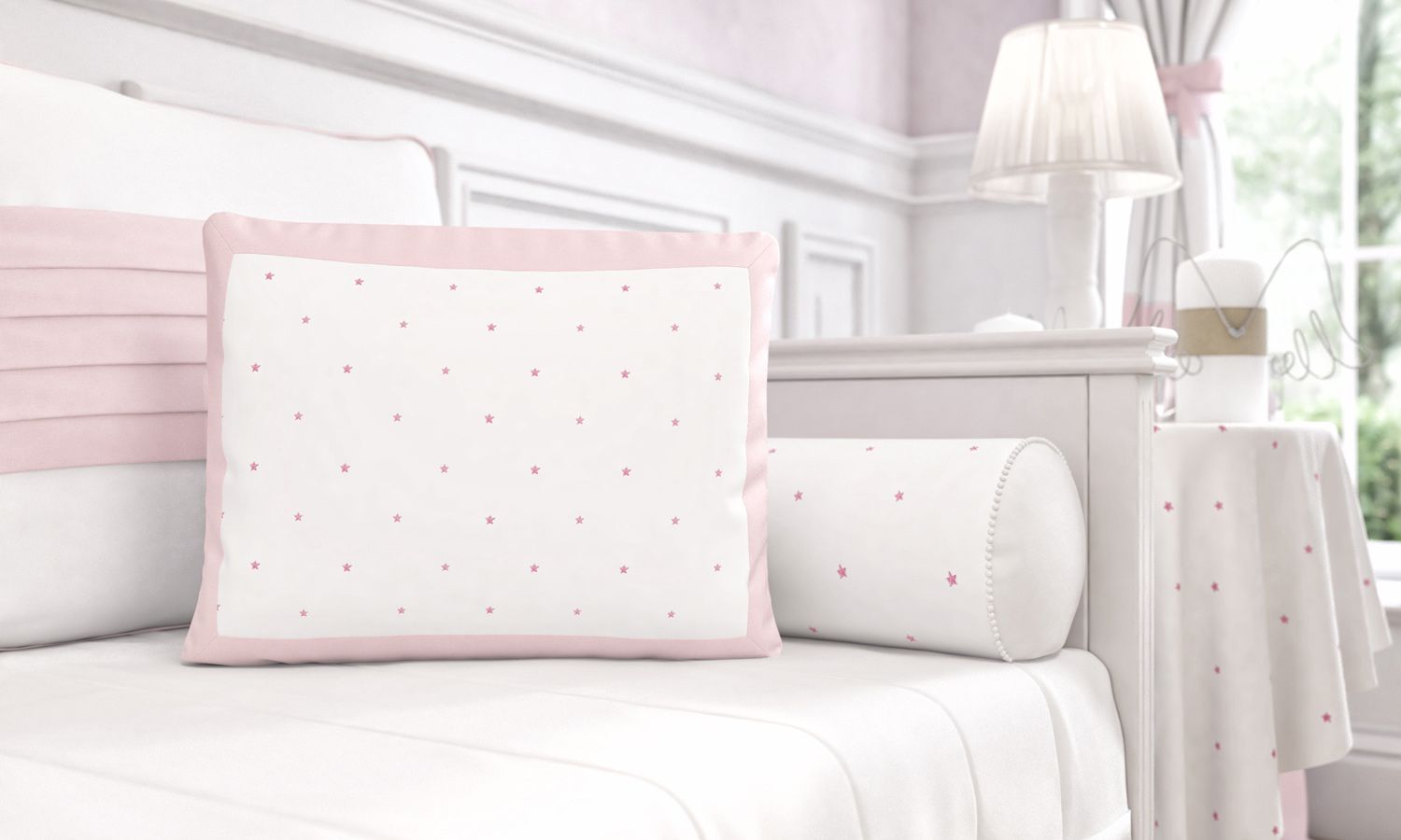 Almofada Retangular Estrelinhas Bege 43cm