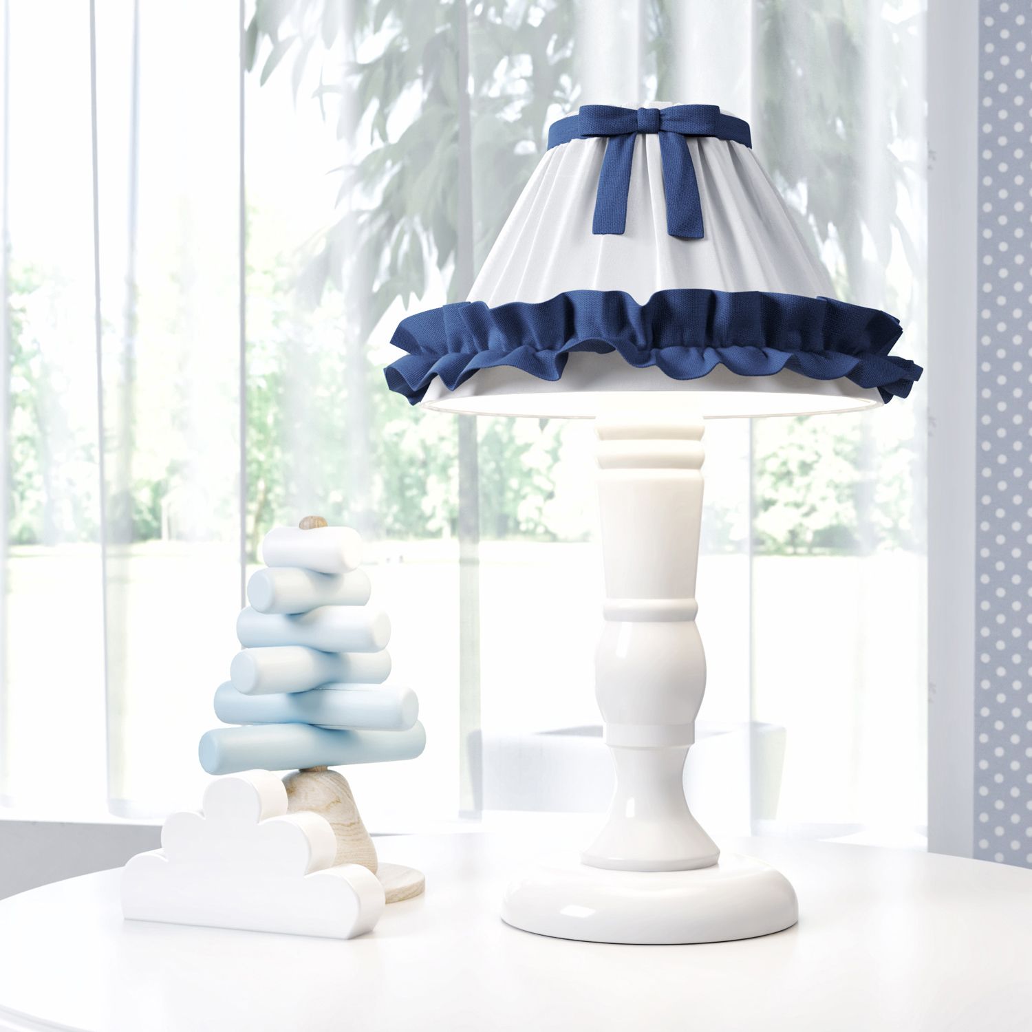 Abajur Madeira Azul bebê