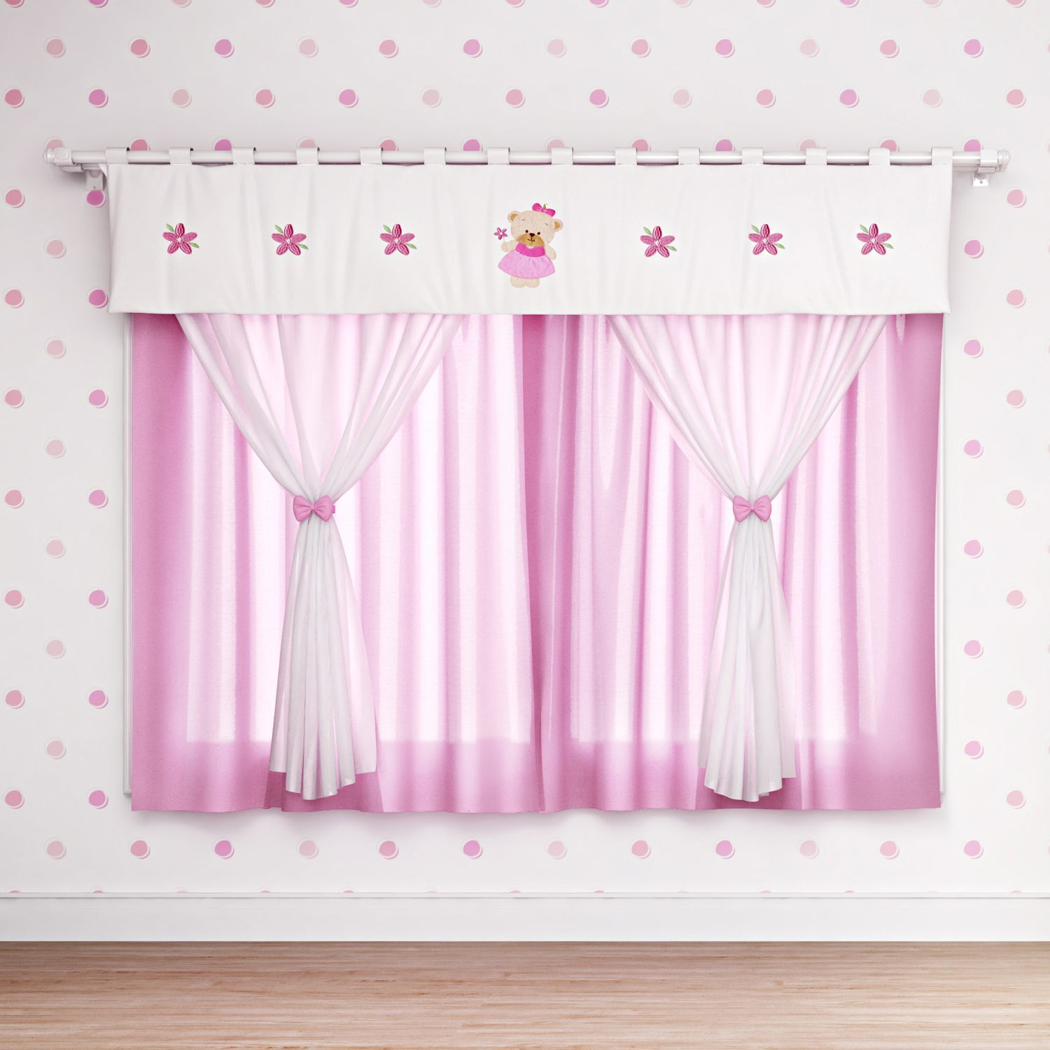 Cortina Ursinha Bebê 1,50m