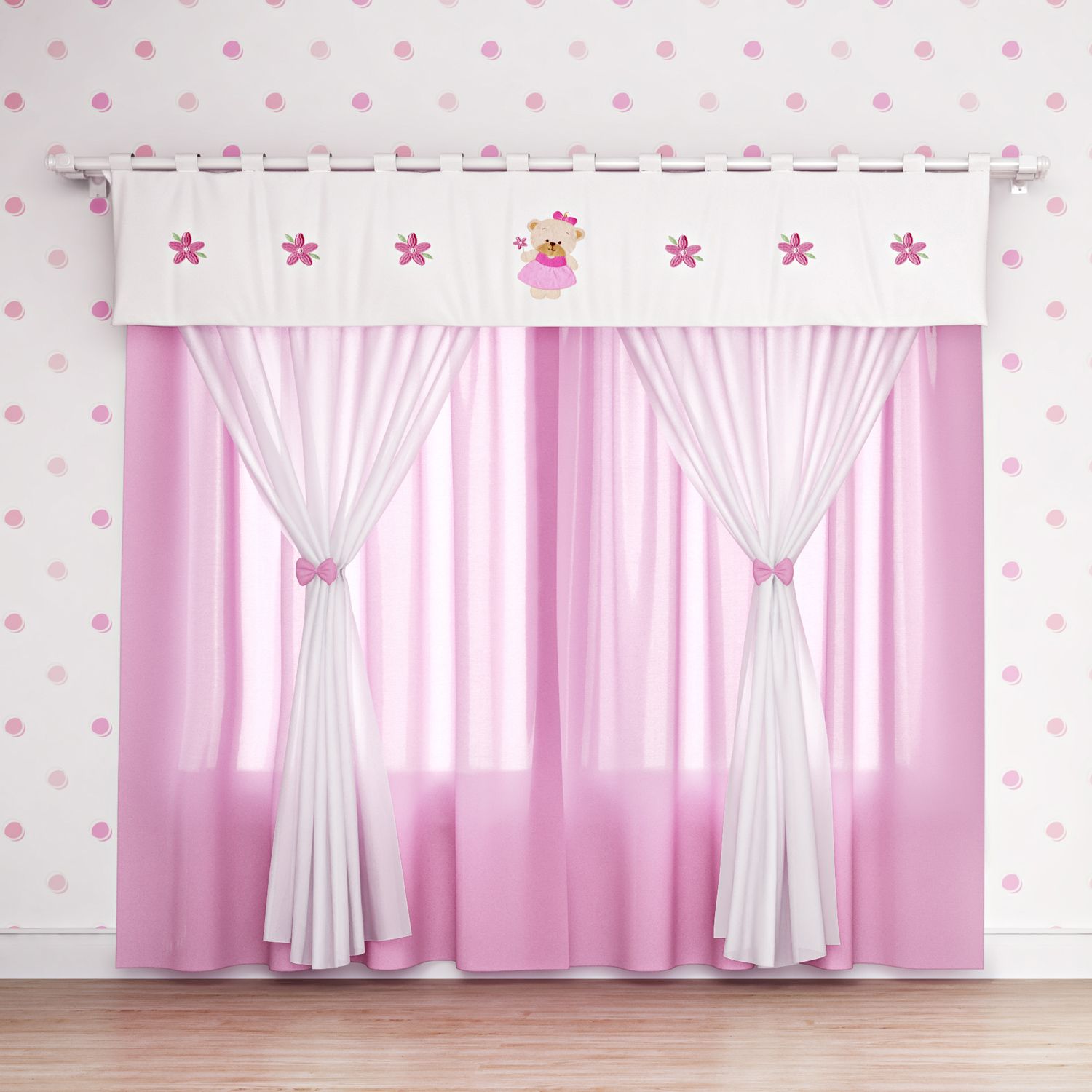 Cortina Ursinha Bebê 1,50m