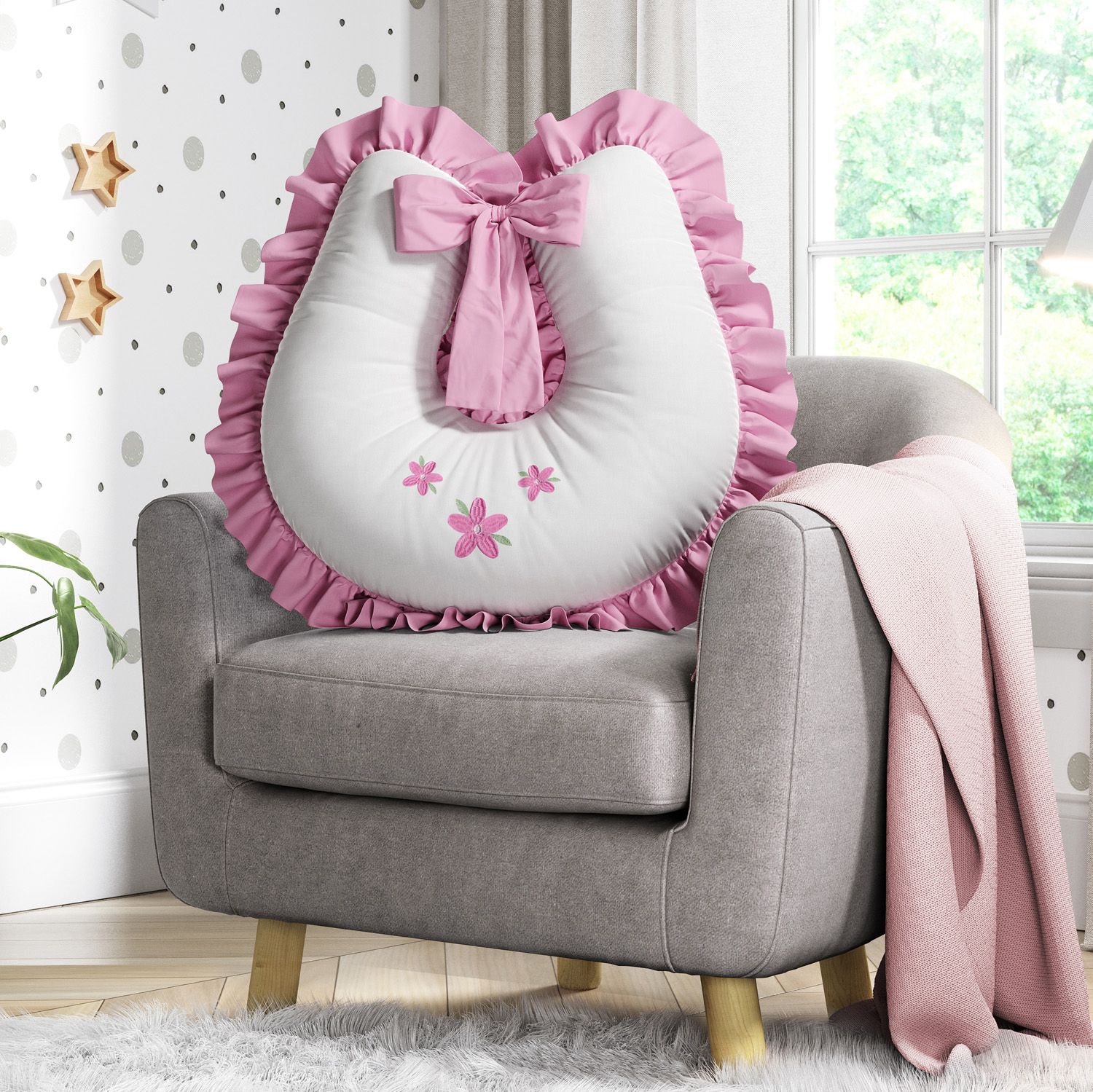 Almofada Amamentação Florzinhas Rosa