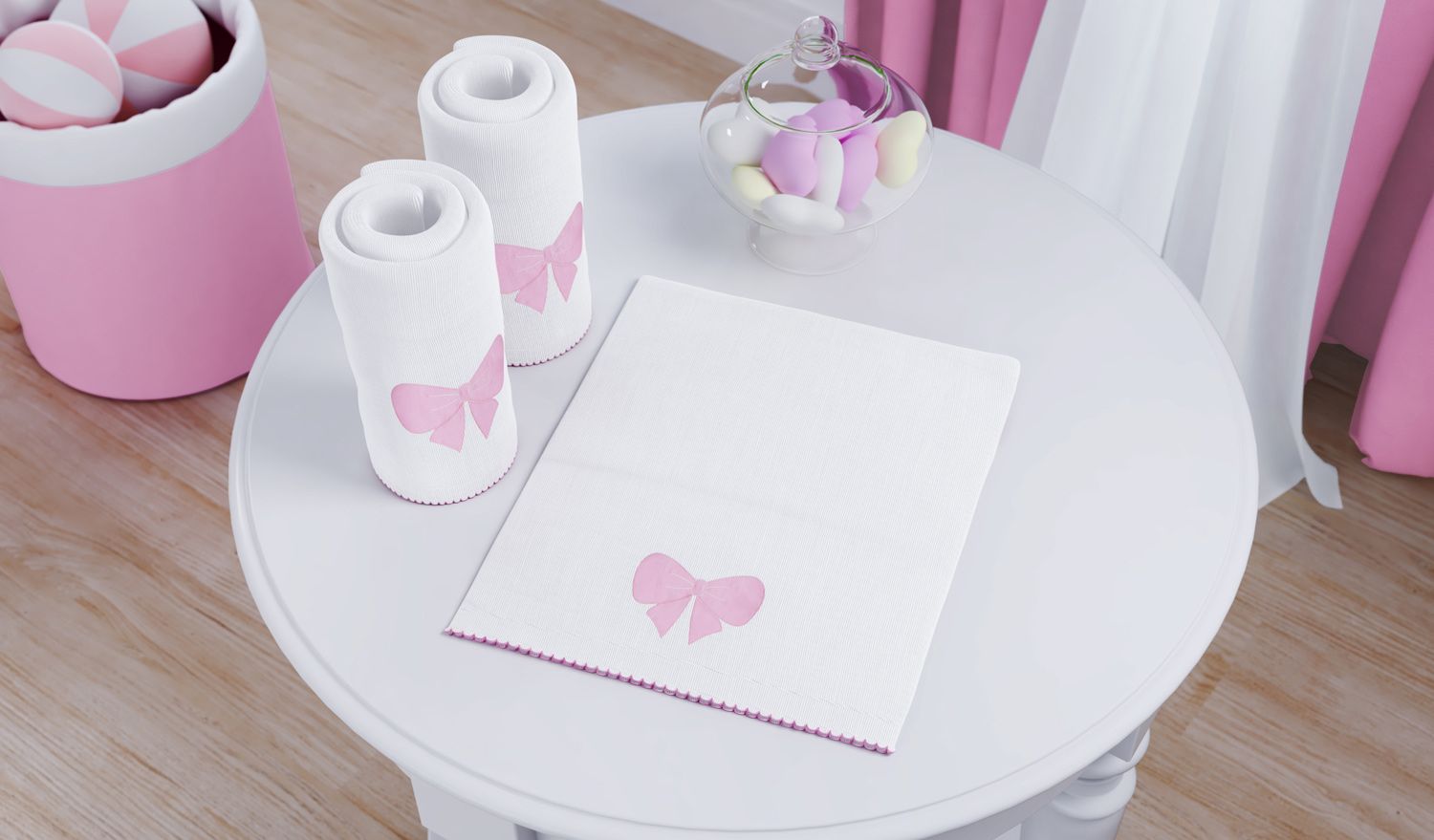 Jogo de Fraldas Ombro Laço Ursinha Bebê com 3