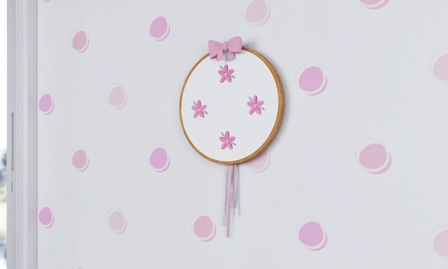 Quadro Bastidor Bordado Flores