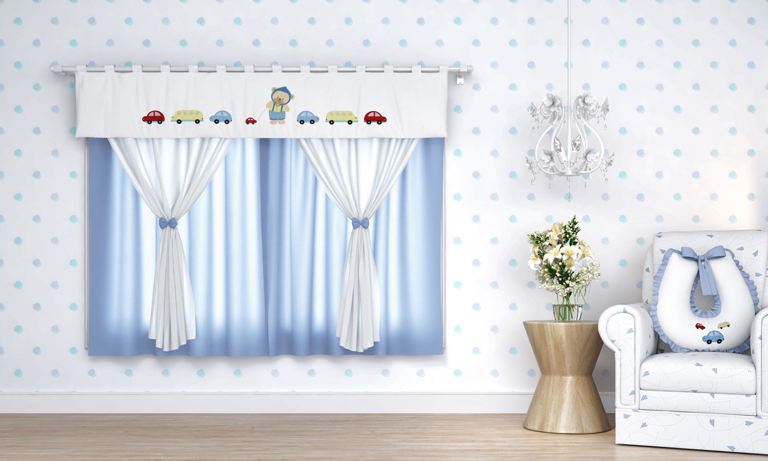 Cortina Ursinho Bebê 1,50m