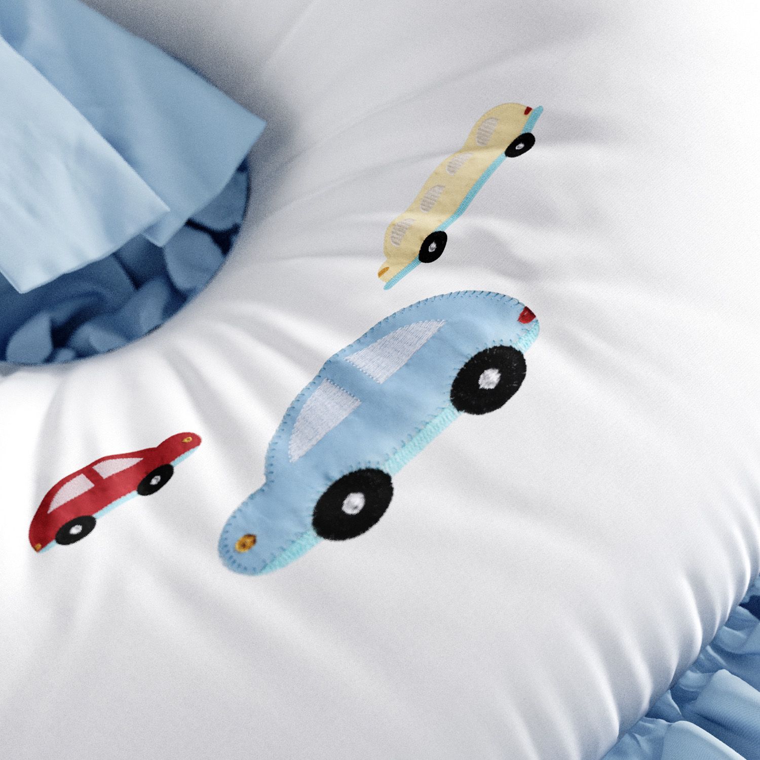 Almofada Amamentação Carrinhos e Ônibus Azul