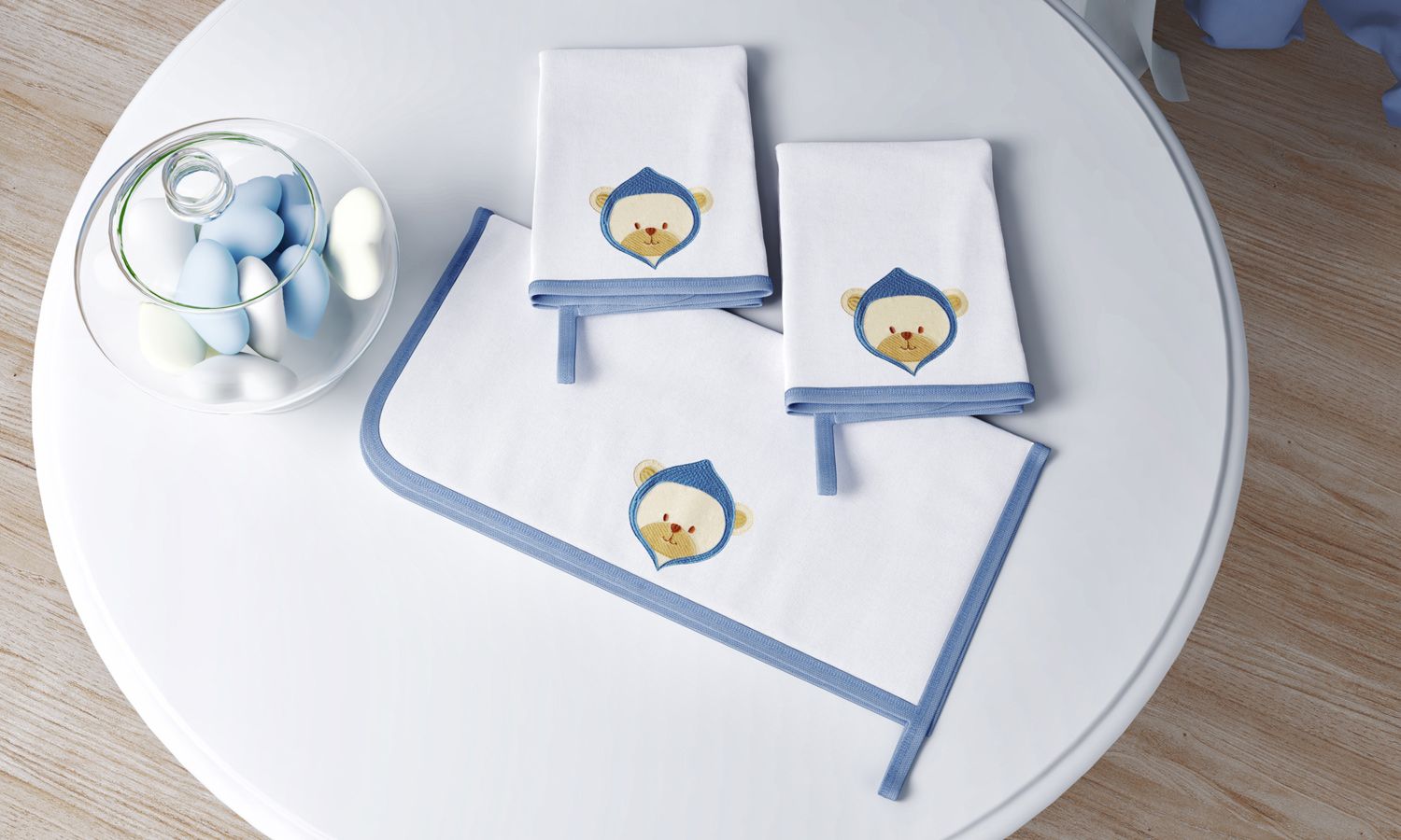 Jogo de Fraldas de Boca Malha Ursinho Bebê