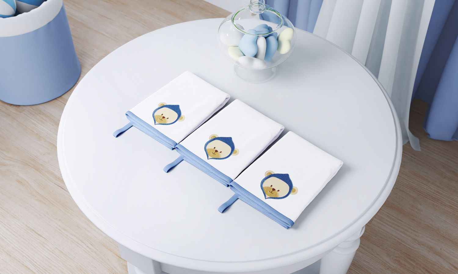 Jogo de Fraldas de Boca Malha Ursinho Bebê