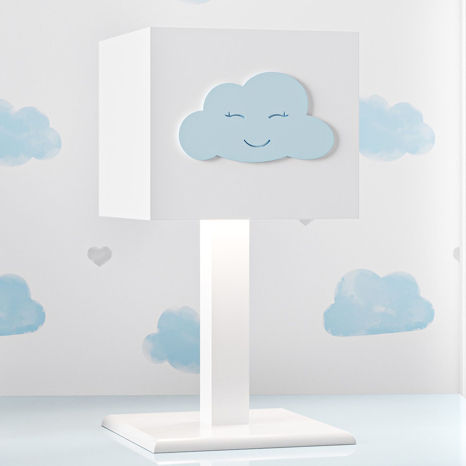 Abajur MDF Nuvem Rosa