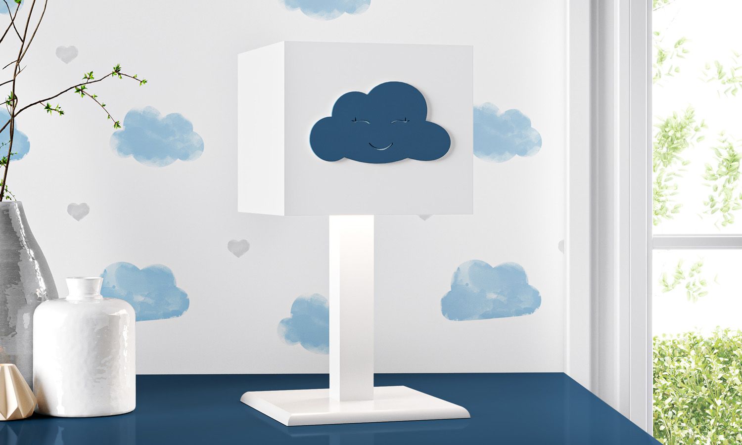 Abajur MDF Nuvem Rosa