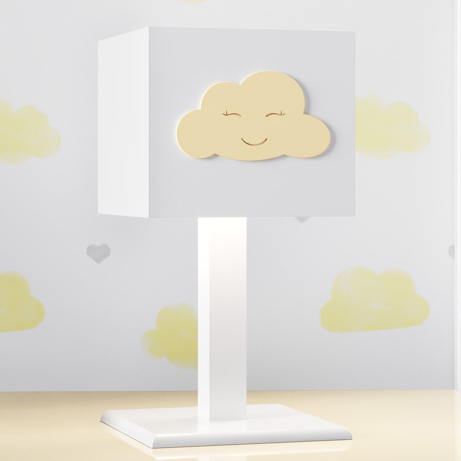 Abajur MDF Nuvem Rosa