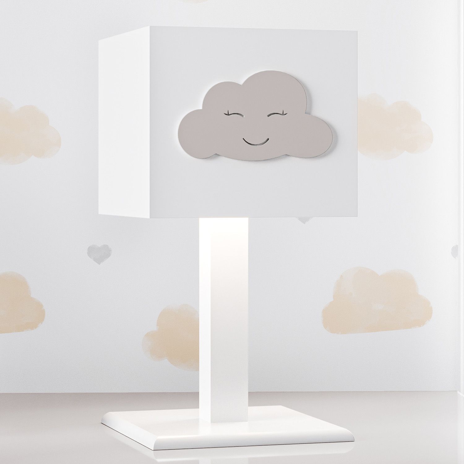 Abajur MDF Nuvem Rosa