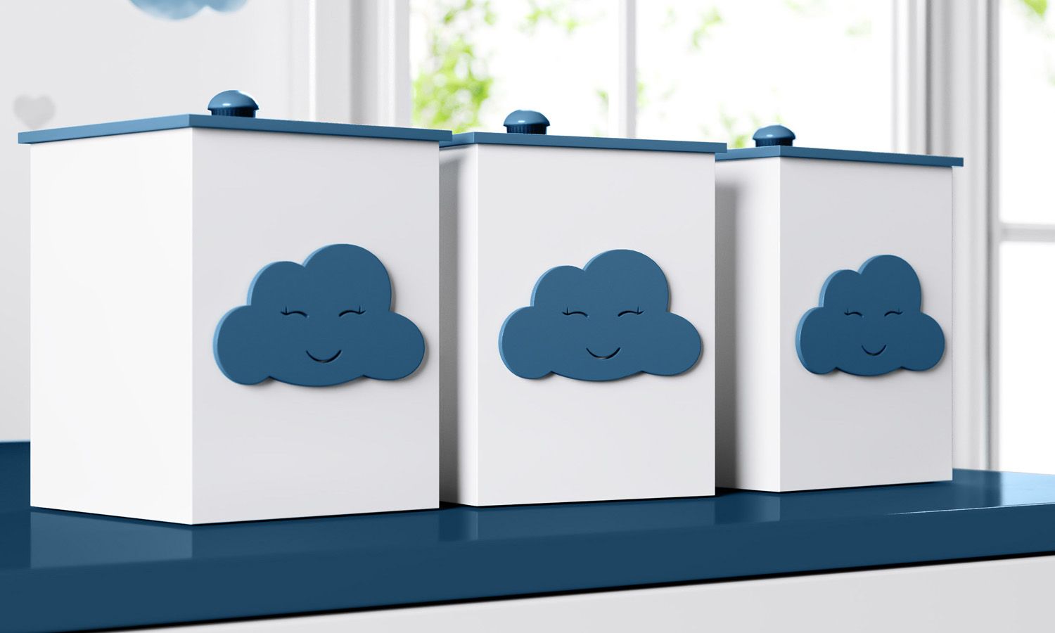 Jogo de Potes Nuvem Rosa