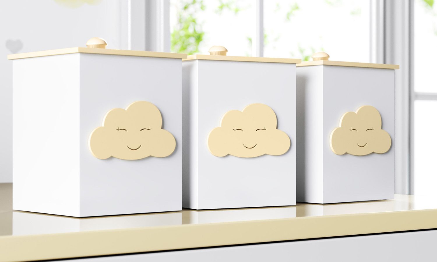 Jogo de Potes Nuvem Rosa