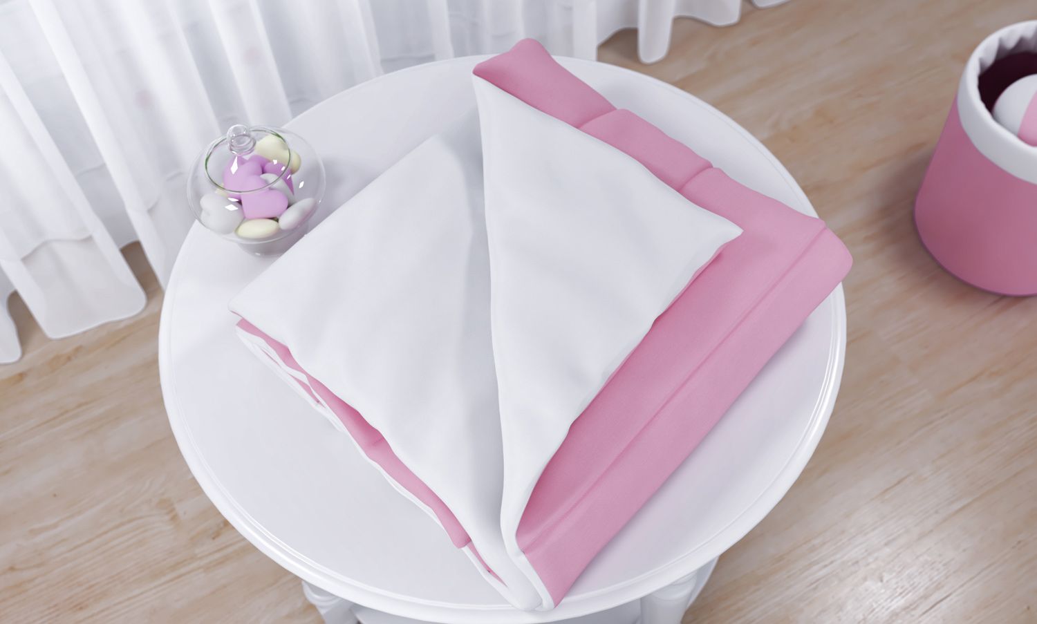 Edredom de Berço Rosa