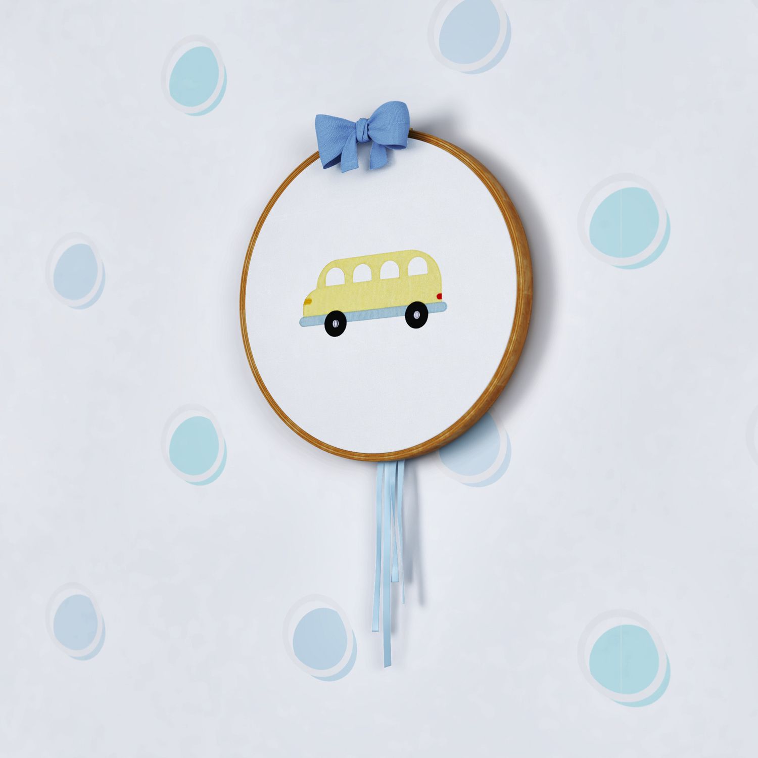 Quadro Bastidor Bordado Ônibus