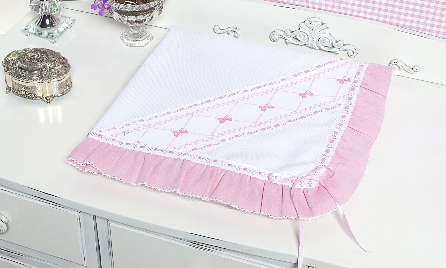 Manta Laço Rosa 86cm