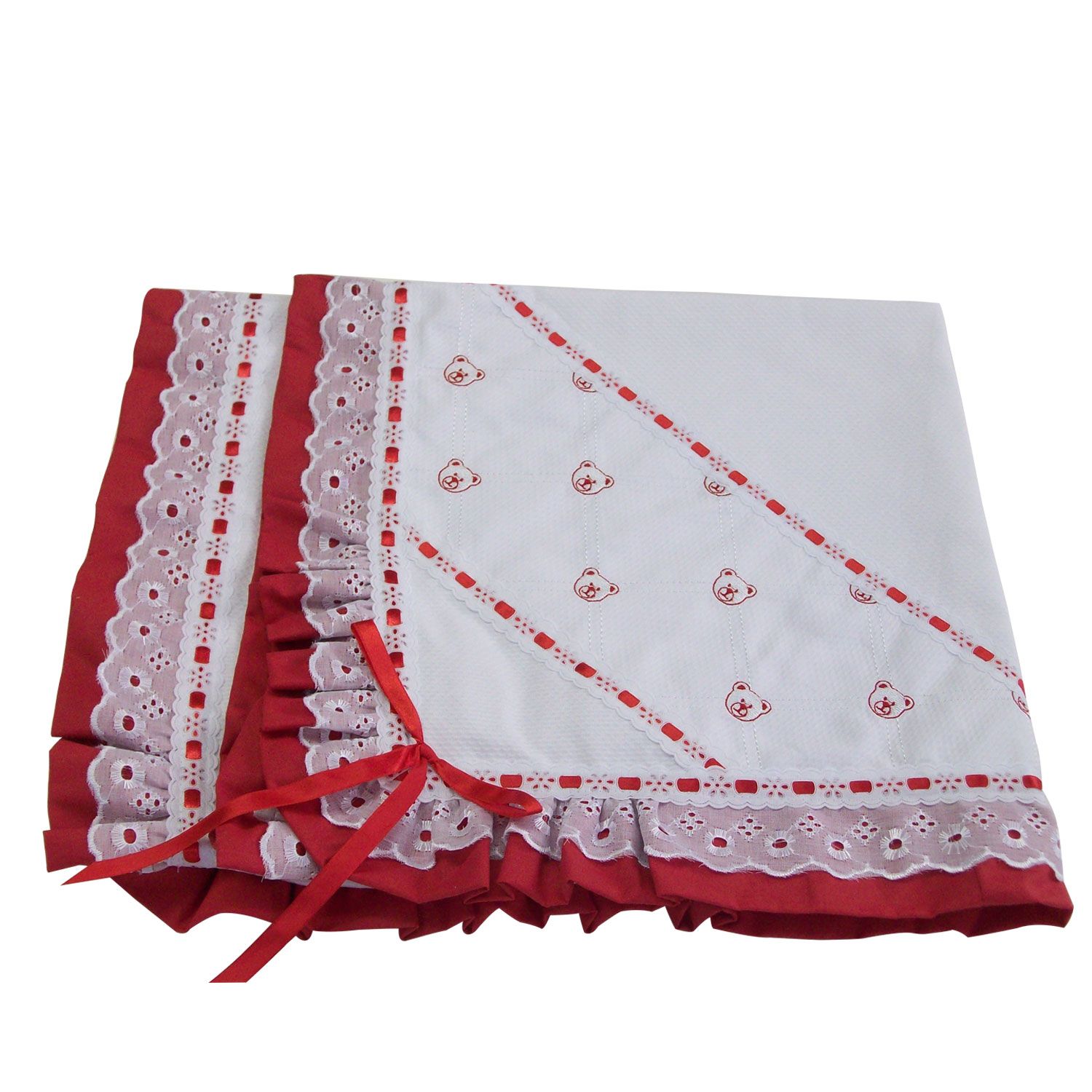 Manta Piquet Ursinhos Baby Rosa 75cm