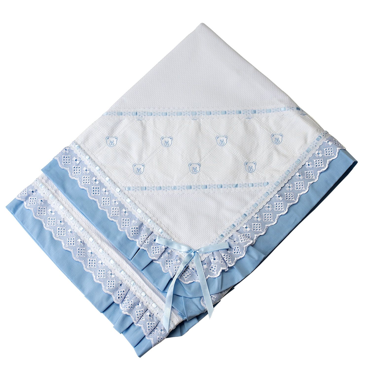 Manta Piquet Ursinhos Baby Rosa 75cm