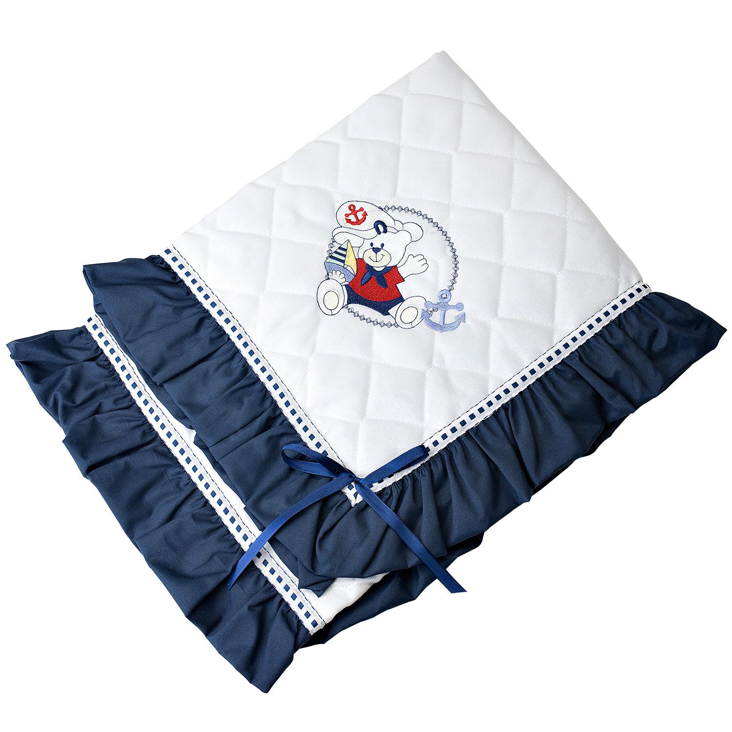 Manta Ursinho Marinheiro Azul Marinho 75cm