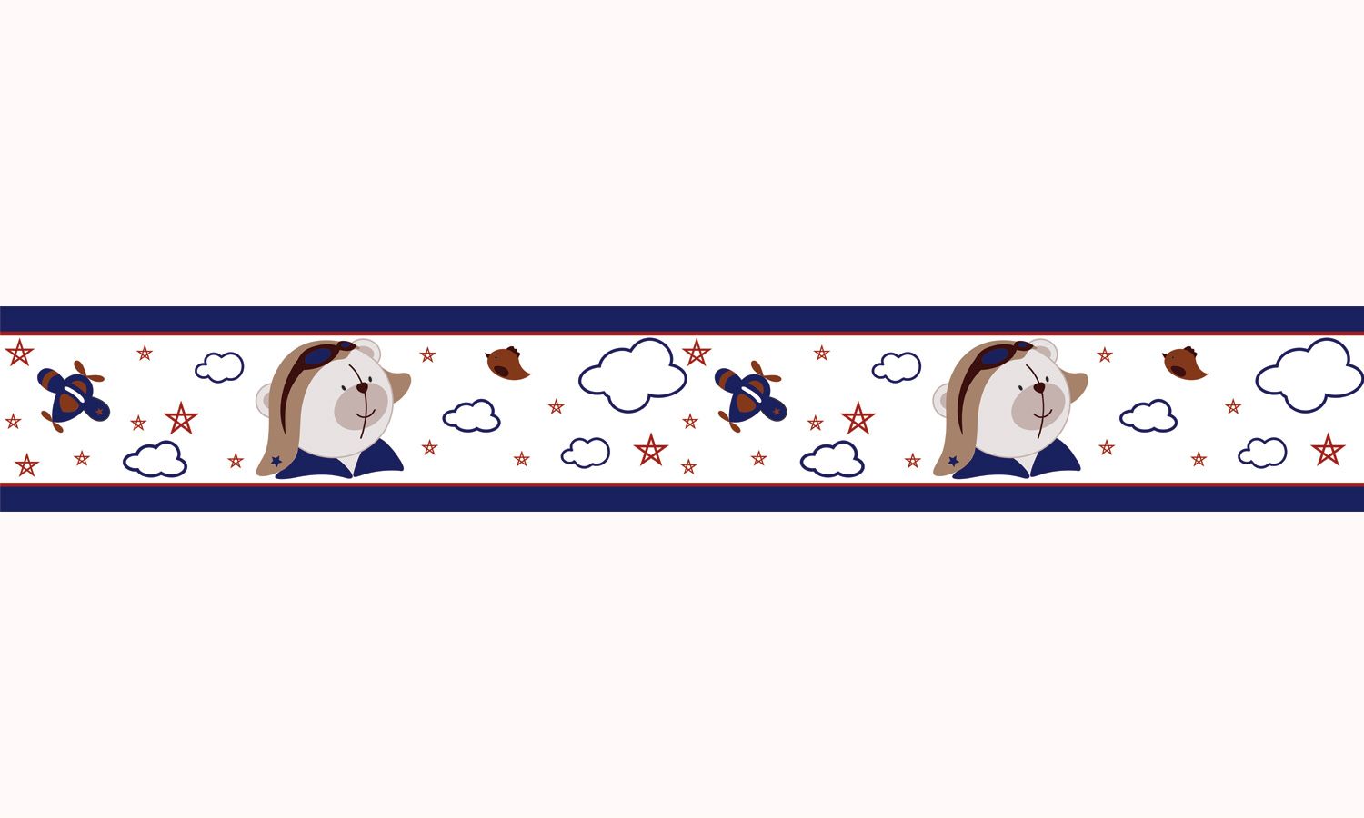 Faixa Adesiva de Parede Urso Aviador 2m