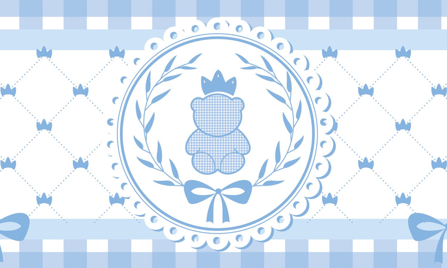 Faixa Adesiva de Parede Ursinho Clássico Azul Bebê