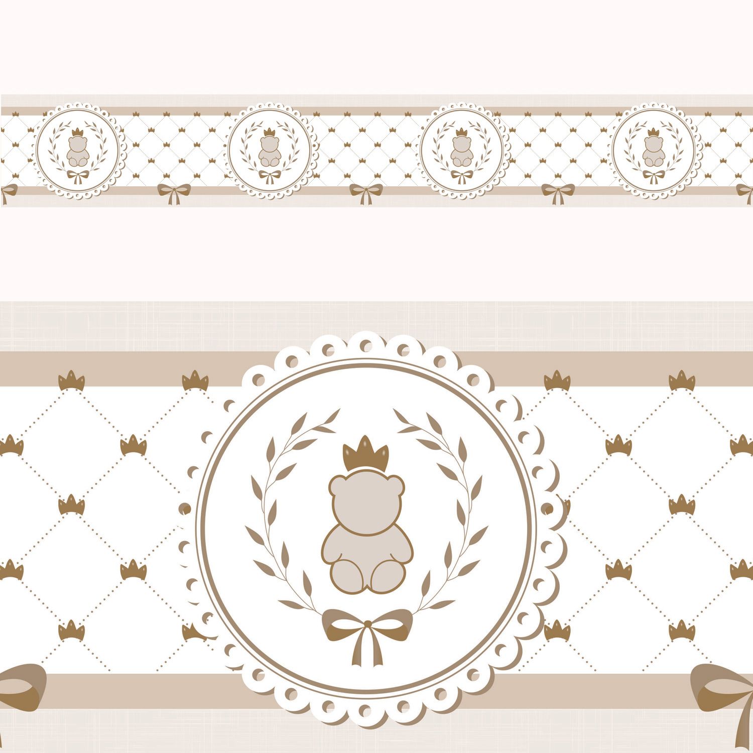 Faixa Adesiva de Parede Ursinho Clássico Azul Bebê