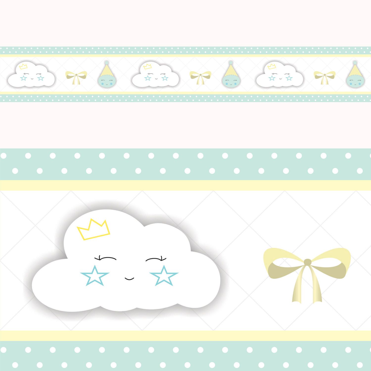 Faixa Adesiva de Parede Nuvem Rosa